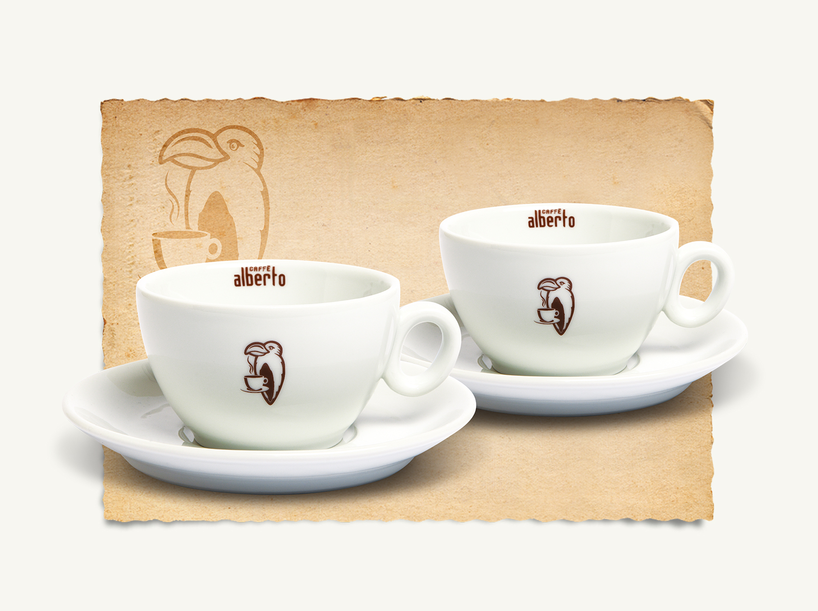 Servizio di 2 tazze cappuccino – Caffè Alberto